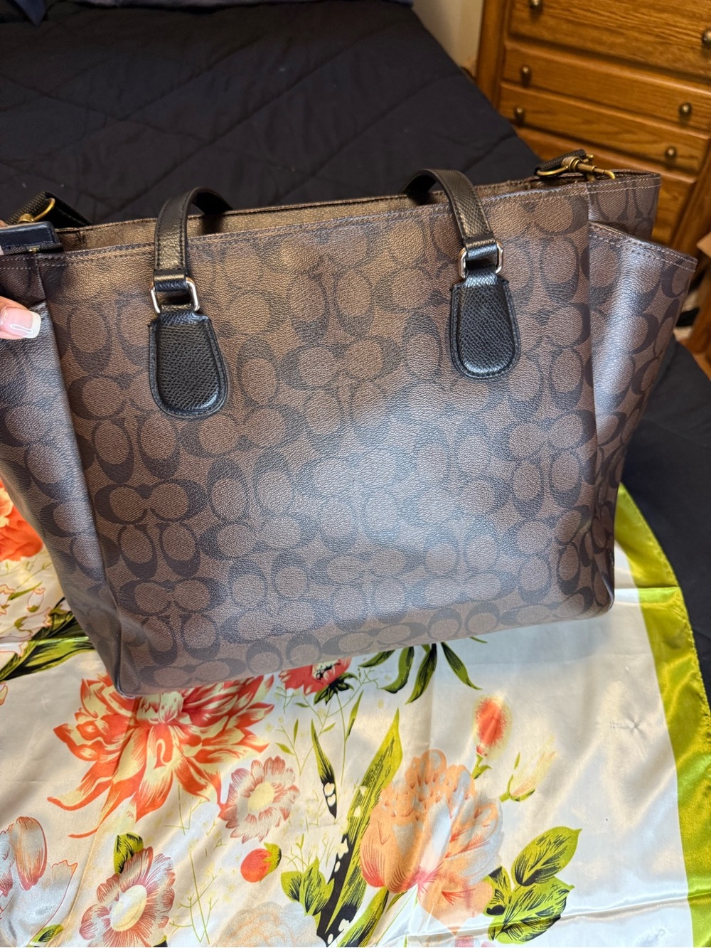 Coach Signature Diaper Bag- Brown - Picture 2 of 16